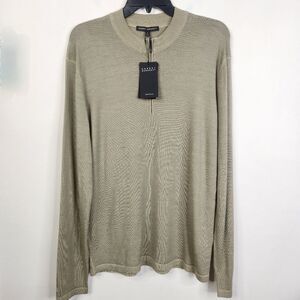 NEW Robert Barakett Men's Long Sleeve 1/4 Zip Merino Wool Lightweight Sweater L